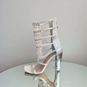 BCBGMaxAzria Metallic Strappy Heels